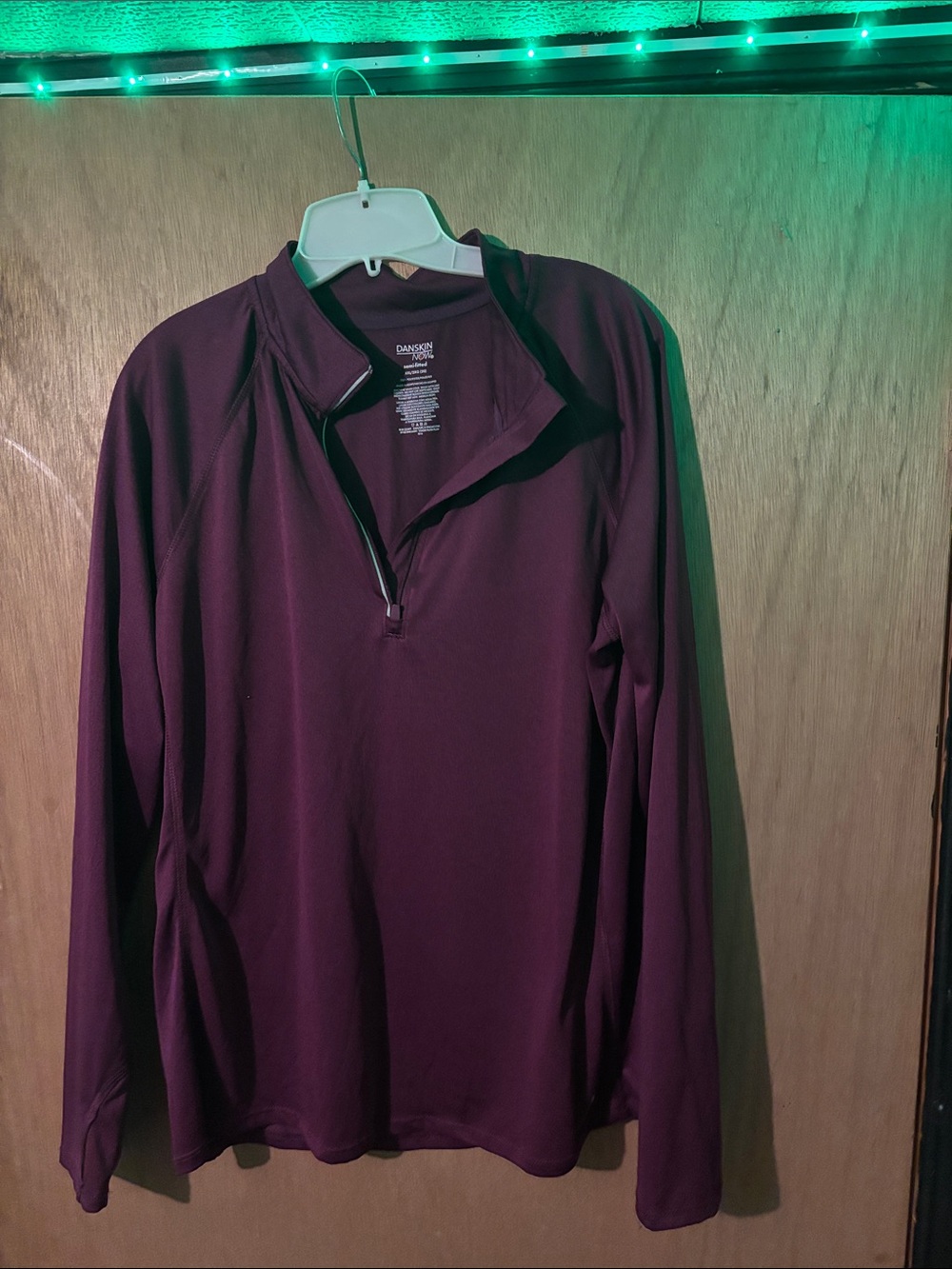 Danskin Plum Quarter-Zip Long Sleeve Top